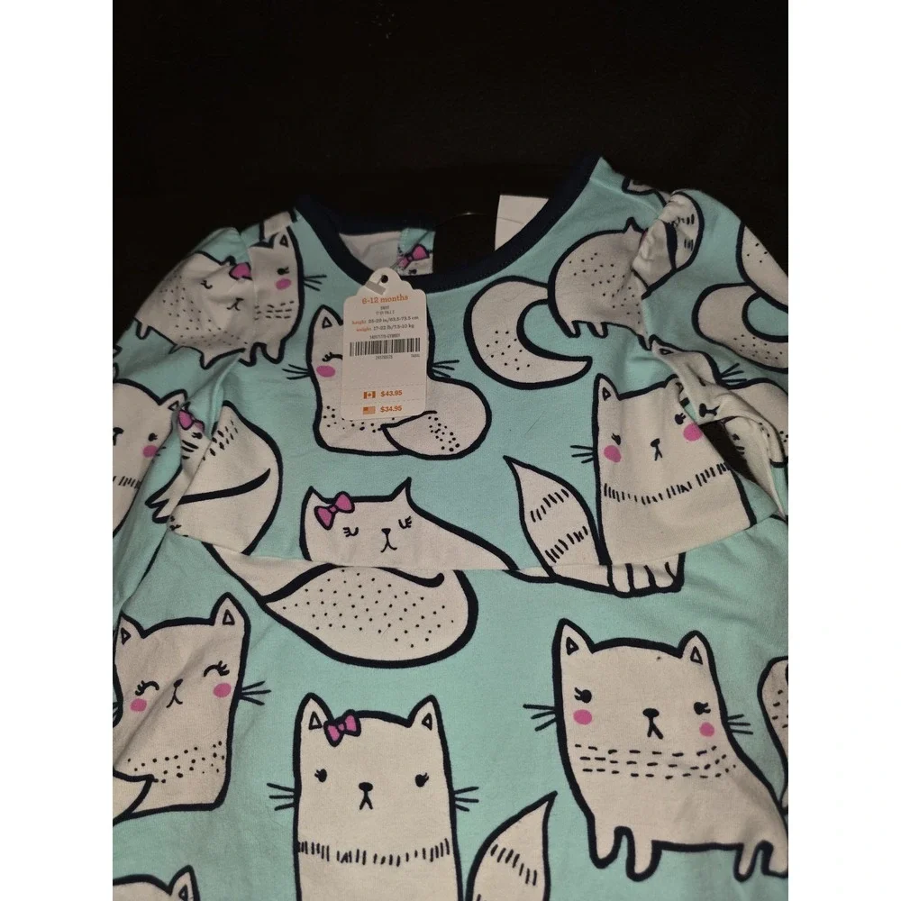 Gymboree layette line purrfect prep cat dress size 6 12 months nwt